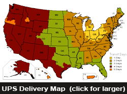 UPS Shipping Map