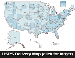 USPS Shipping Map